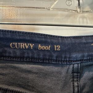 Talbots Curvy Boot 12 Flawless Five Pocket Dark Rinse